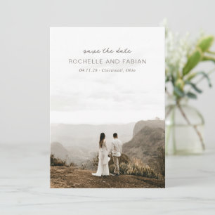 Einfaches Taupe Foto Elegante Hochzeit Save The Date
