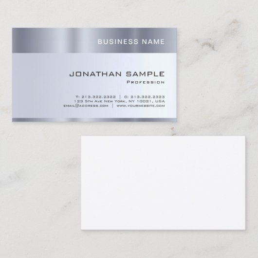 Einfaches Template Silver erstellen Sie Ihre eigen Visitenkarte (Vorne/Hinten)