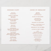 Einfaches Terracotta Monogram Elegant Wedding Prog (Rückseite)
