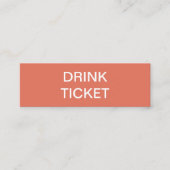 Einfaches Terracotta New Wedding Drink Ticket (Vorderseite)