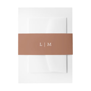 Einfaches Terrakotta-Monogramm Elegante Hochzeit Einladungsbanderole