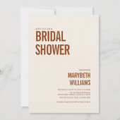 Einfaches Terrakotta-Typografie-Brautparty Einladung (Vorderseite)