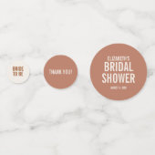 Einfaches Terrakotta-Typografie-Brautparty Konfetti (Rückseiten)