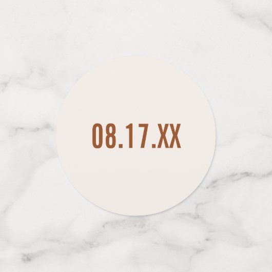 Einfaches Terrakotta-Typografie-Brautparty Konfetti (Klein Vorderseite)