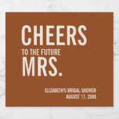 Einfaches Terrakotta-Typografie-Brautparty Schaumweinetikett (Einzelnes Label)