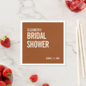 Einfaches Terrakotta-Typografie-Brautparty Serviette (Beispiel)