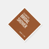 Einfaches Terrakotta-Typografie-Brautparty Serviette (Ecke)