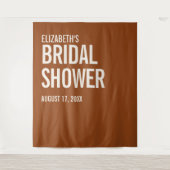 Einfaches Terrakotta-Typografie-Brautparty Wandteppich (Vorderseite)