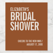 Einfaches Terrakotta-Typografie-Brautparty Weinetikett (Einzelnes Label)