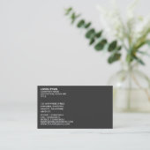 Einfaches Text 02 - Grau Visitenkarte (Stehend Vorderseite)