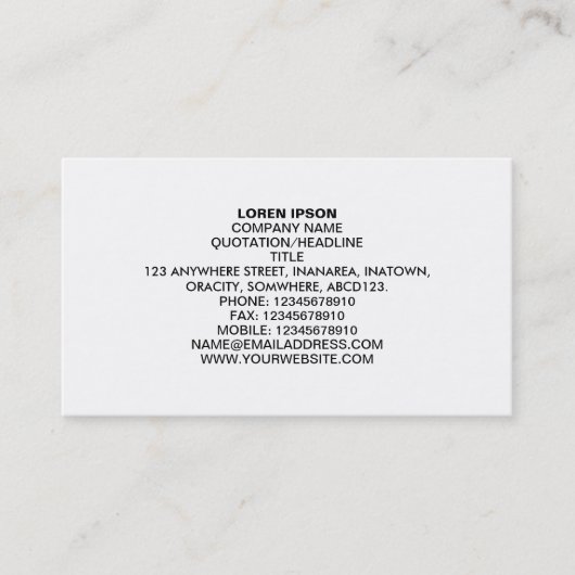 Einfaches Text 03 - Weiß Visitenkarte (Vorderseite)