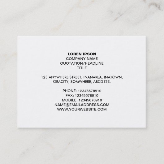 Einfaches Text 05 - Weiß Visitenkarte (Vorderseite)