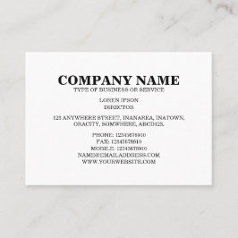 Einfaches Text 06a - Weiß Visitenkarte