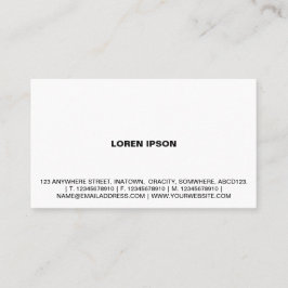 Einfaches Text 08 - Weiß Visitenkarte