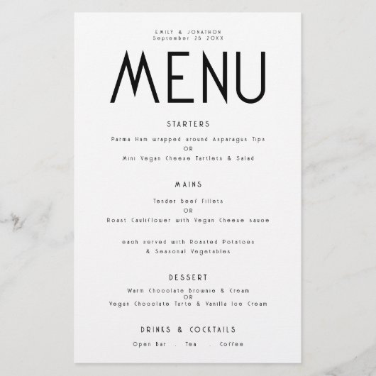 Einfaches Text-beliebiges FarbWedelmenü (Vorderseite)