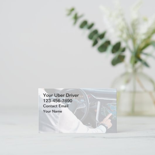 Einfaches Thema "Hailing Uber Driver" Telefonnummerkarte (Stehend Vorderseite)
