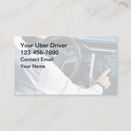 Einfaches Thema "Hailing Uber Driver" Telefonnummerkarte (Vorderseite)