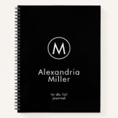 Einfaches To-Do-List-Journal für Monogramme Notizblock (Vorderseite)