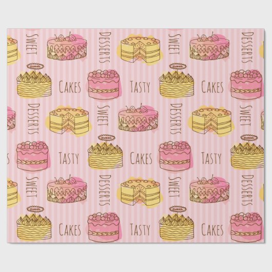 Einfaches Tortenmuster Geschenkpapier (Flach)