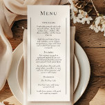 Einfaches traditionelles Minimal-Hochzeitmenü Menükarte<br><div class="desc">Dieses einfache, traditionelle, minimale Hochzeitsmenü ist eine zeitlose Verschmelzung von klassischem Charme und zeitgenössischer Einfachheit. Das minimalistische Design zeichnet sich durch klare Linien, neutrale Farbtöne und eine raffinierte Schwarz-Weiß-Farbgestaltung aus. Jedes Detail ist schlicht und elegant. Ob Sie eine traditionelle Zeremonie oder eine schicke, moderne Hochzeit planen, unsere Kollektion bietet vielseitige...</div>