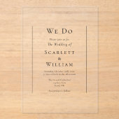 Einfaches traditionelles Minimum an Hochzeit Acryleinladungen (Vorderseite)