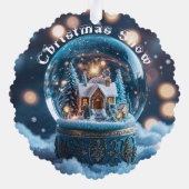 Einfaches traditionelles Weihnachtsschnee Ornament Karte (Rückseite)