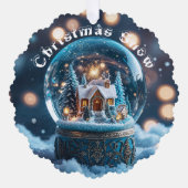 Einfaches traditionelles Weihnachtsschnee Ornament Karte (Vorderseite)