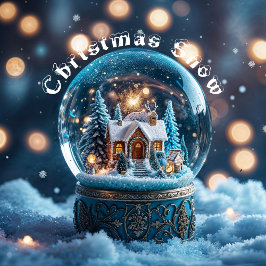 Einfaches traditionelles Weihnachtsschnee Ornament Karte