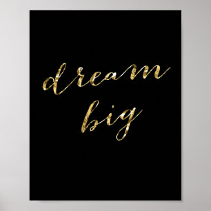 Einfaches Traum Big Black and Gold Foil Poster 8x1