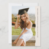 Einfaches trendiges Foto Abschluss mit schmalen Ka Einladung (Vorderseite)