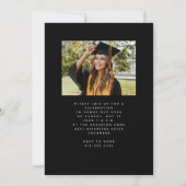 Einfaches trendiges Foto Abschluss mit schmalen Ka Einladung (Rückseite)