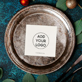 Einfaches trendiges Logo für die Werbung in Schwar Serviette