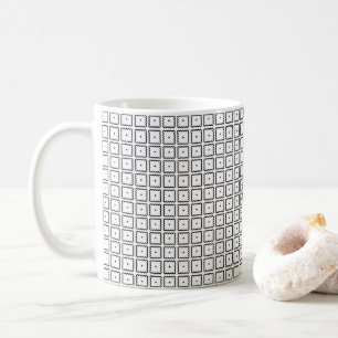 Einfaches trendy Black and White Square Dot Patter Kaffeetasse