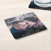 Einfaches trendy Handwriting-Foto Rechteckiger Pappuntersetzer (angewinkelt)