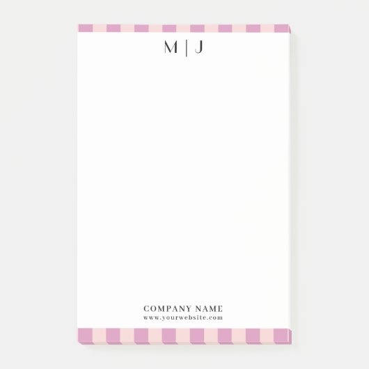 Einfaches, trendy Minimalistisch Stripes Monogramm Post-it Klebezettel (Vorderseite)
