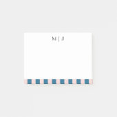 Einfaches, trendy Minimalistisch Stripes Monogramm Post-it Klebezettel (Vorderseite)