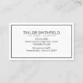 Einfaches trendy-modern-Design Visitenkarte (Rückseite)