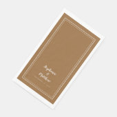 Einfaches trendy Rustic Brown Modernes Hochzeitses Serviette (Ecke)