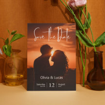 Einfaches trendy Sun Foto Save the Date Hochzeit