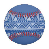 Einfaches Tribal Art Pattern Blau Baseball (Rückseite)