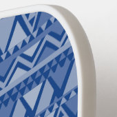 Einfaches Tribal Art Pattern Blau Pickleball Schläger (Linke Seite)