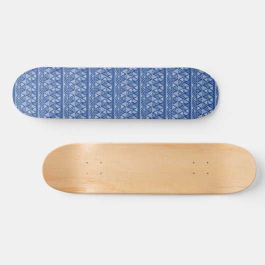 Einfaches Tribal Art Pattern Blau Skateboard (Horizontal)