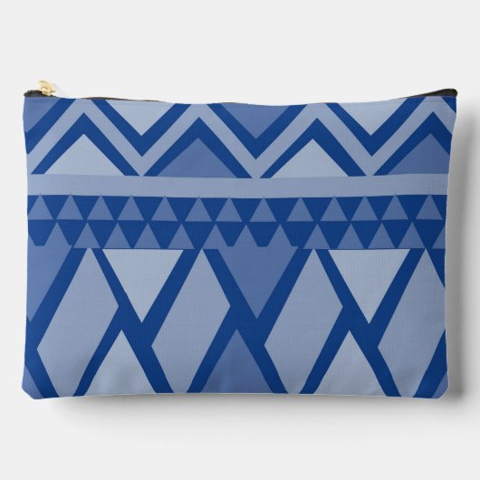 Einfaches Tribal Art Pattern Blau Zubehörtasche (Vorderseite)
