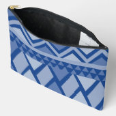 Einfaches Tribal Art Pattern Blau Zubehörtasche (Offen)