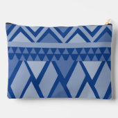 Einfaches Tribal Art Pattern Blau Zubehörtasche (Rückseite)