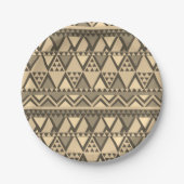 Einfaches Tribal Art Pattern Brown Pappteller (Vorderseite)