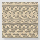 Einfaches Tribal Art Pattern Brown Steinuntersetzer (Vorderseite)