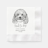 Einfaches Trinken auf meiner Hundehand Zeichnend H Serviette (Vorderseite)