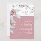 Einfaches tropisches Brautparty in Rosa Einladung (Vorderseite)
