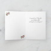 Einfaches tropisches Leaf-Muster Zeichnend Geburts Karte (Innenseite)